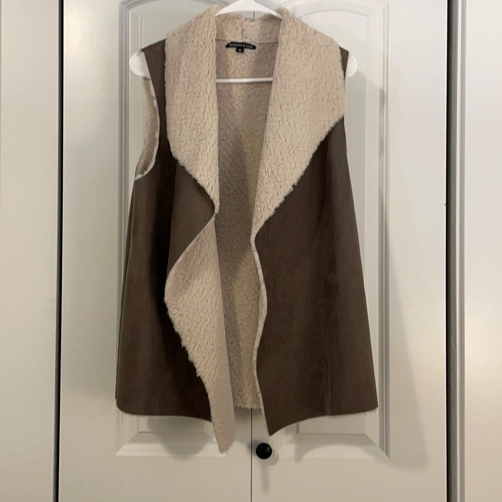 Furry faux suede vest